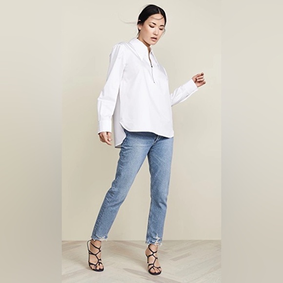 NEW Tibi Front Zip Tech Poplin Shirt (size M) - Picture 2 of 10